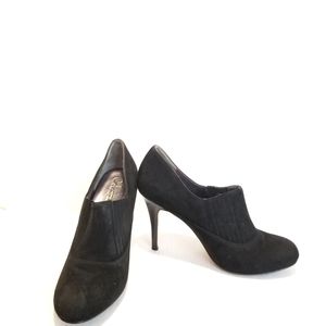 Cole Haan black suede Nike Air heels bootie